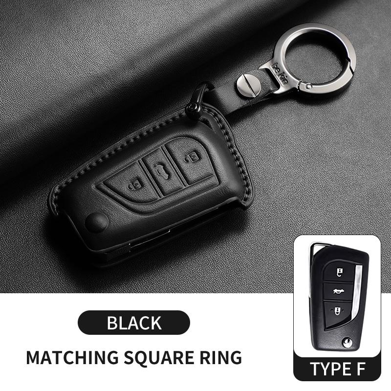 

Leather Car Remote Key Case Cover For Toyota Aygo Yaris Highlander Corolla Camry Rav4 Levin Reiz Hilux Car Key Shell Accessories