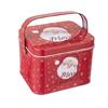 2pcs Decorative Christmas Candy Boxes Handheld Candies Organizers Portable Sweets Tins with Handle for Family Gathering