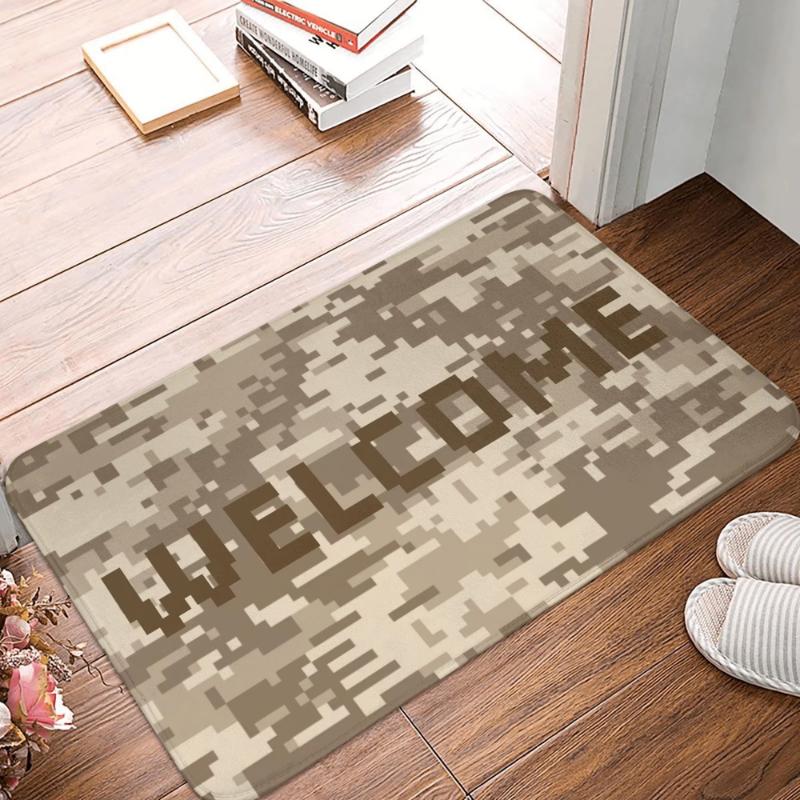 Tactical Camouflage Print Doormat Kitchen Rug Military Style Entrance Carpet for Bedroom Living Room Floor Anti-Slip Indoor Mat