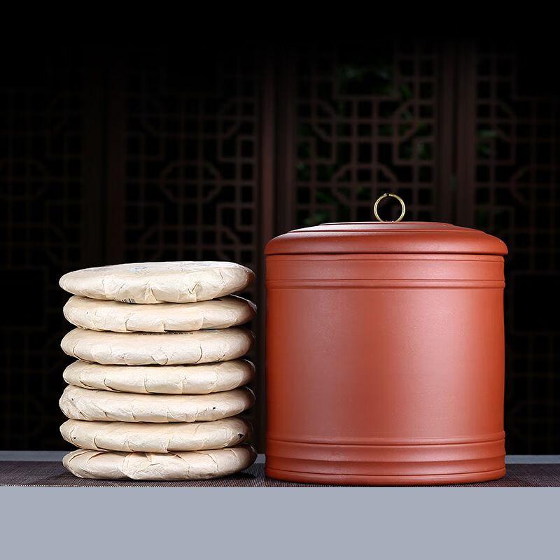 

Исинская керамическая банка для хранения чая из цзыша Holds 7 Tea Cakes