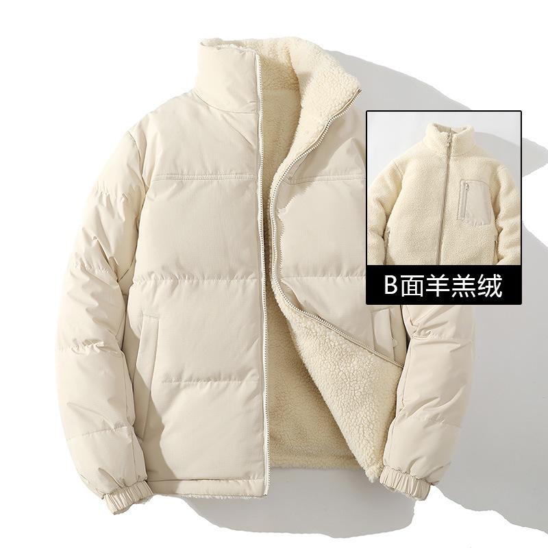 [Double-sided wear] 2025 winter new Japanese double-sided lamb wool cotton-padded jacket for teenagers outdoor trendy brand cotton-padded jacket