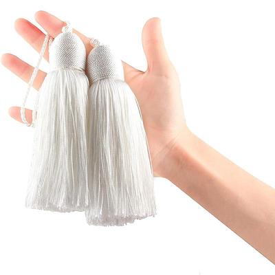 Glands de corde suspendus, 1 pièce, frange de couture, frange en soie, garniture de clé, pour bricolage, accessoires de rideau, décoration de la maison, sac cadeau, brosse dorée