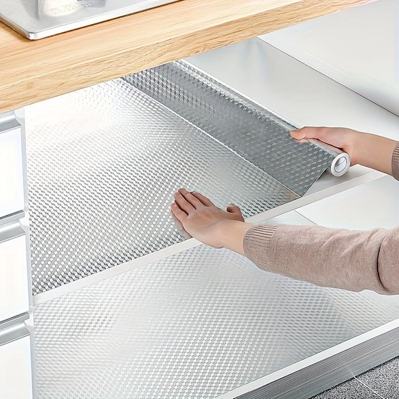 1 Rolle Hochtemperaturbeständige Aluminium-Küchenaufkleber Schubladeneinlagen Küchendekor Küche Wasserdicht, Feuchtigkeitsbeständig, Ölbeständig Aufkleber