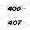 1Pc 3D Metal Sticker For  406 407 Emblem Letters Badge Decoration Rear Trunk Stickers Car Styling Accessories