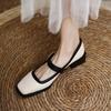 Women's Square Toe Shiny Leather Shallow-mouth Shoes Ladies Designer  New Simple Fashion Large Size Women's Shoes