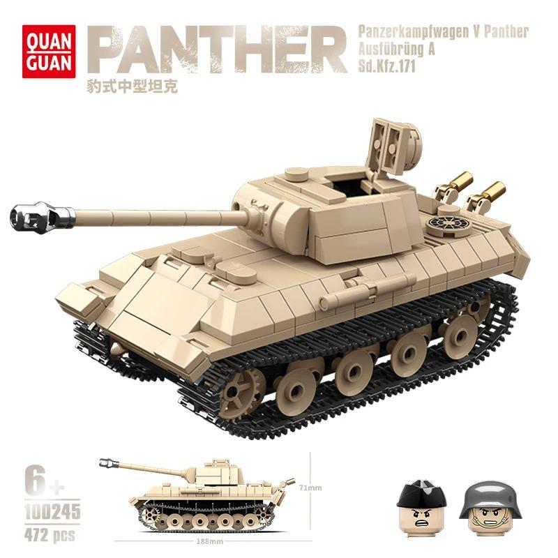 Ww2 Military World War German Leopard Medium Tank Building Blocks Bricks Kid Educational Toys for Children Boy Christmas Gifts