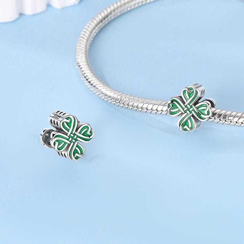 Charms Original Copper Kettle Knot Four-Leaf Clover Beads Fit Bracelet Women Jewelry Diy Fine Gift Accessory