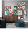 Nordic Flower Leaf Colorful Vase Art Print Wall Poster Canvas Painting Retro Picture Modern Home Decor Bedroom Decoration