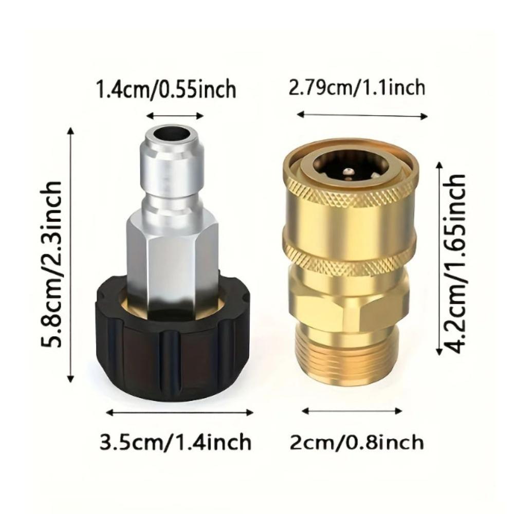 

2pcs 3/8 Quick Connect Quick Connect Kit Pressure Washer Connector High Pressure Washer 2Pcs