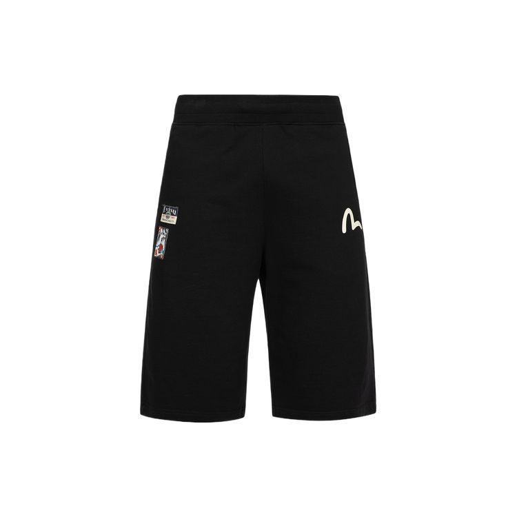 Evisu Pantaloncini Casual da Uomo con Stampa Big M e Gabbiano 2ESHTM4ST1060XXCT