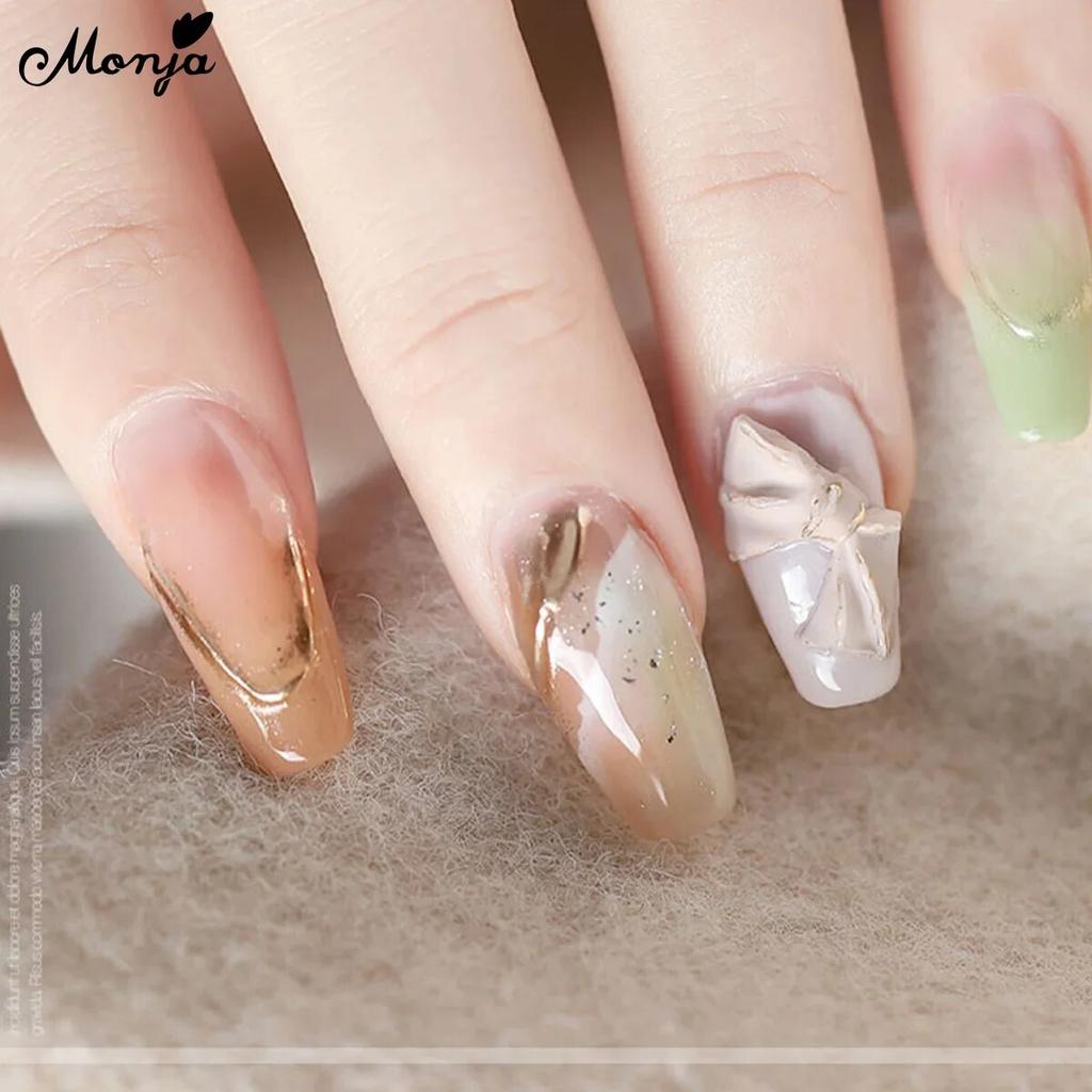 Monja 18ml Nail Art UV Glue Gel Polish Clear Semi Solid Magic 3D Mirror Powder Molding Sculpting Soak Off Salon Manicure Extension Strengthen Tool