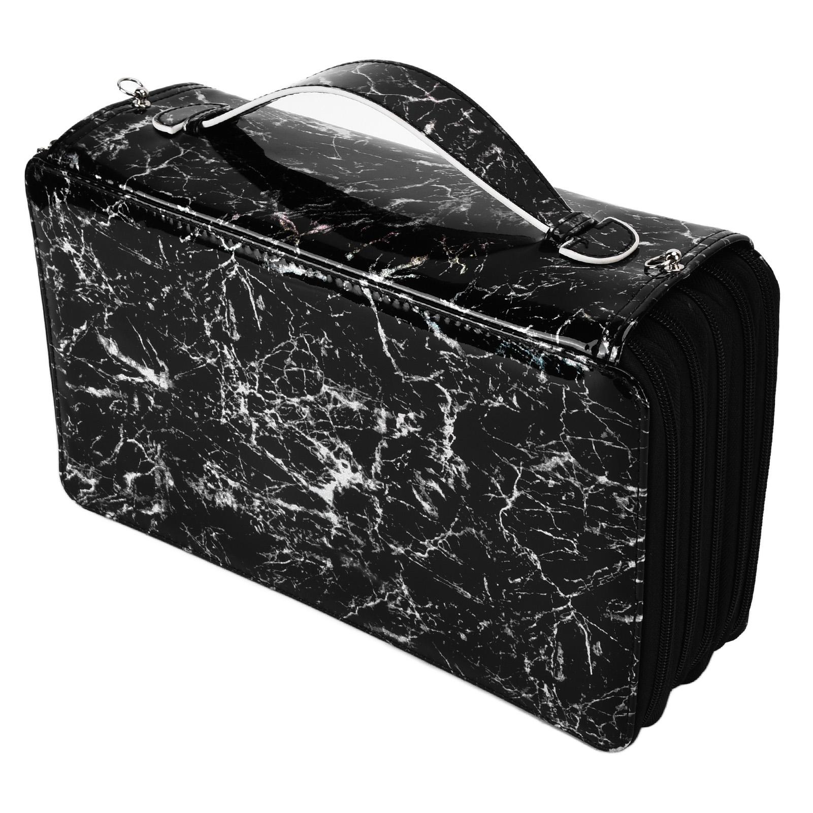 

Ручной пенал большой емкости многослойный 300 отверстий портативный органайзер для канцелярских принадлежностей коробка черный чёрный