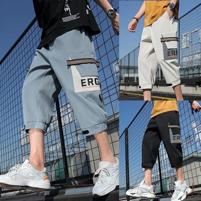 Oversized Men's Cropped Pants Summer Multi-pocket Camo Casual Shorts Hip Pop  Length Pant Men Cargo Pants