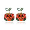 Accessories Rhinestone Pumpkin Earrings Pumpkin Stud Earrings Women's Earrings Halloween Ear Stud