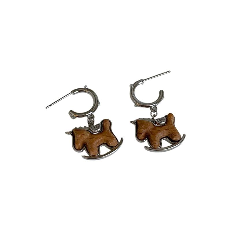 

Vintage Rocking Horse Designs Wood Earrings Lightweight Comfort Ear Accessories For Women Fashion Earwear