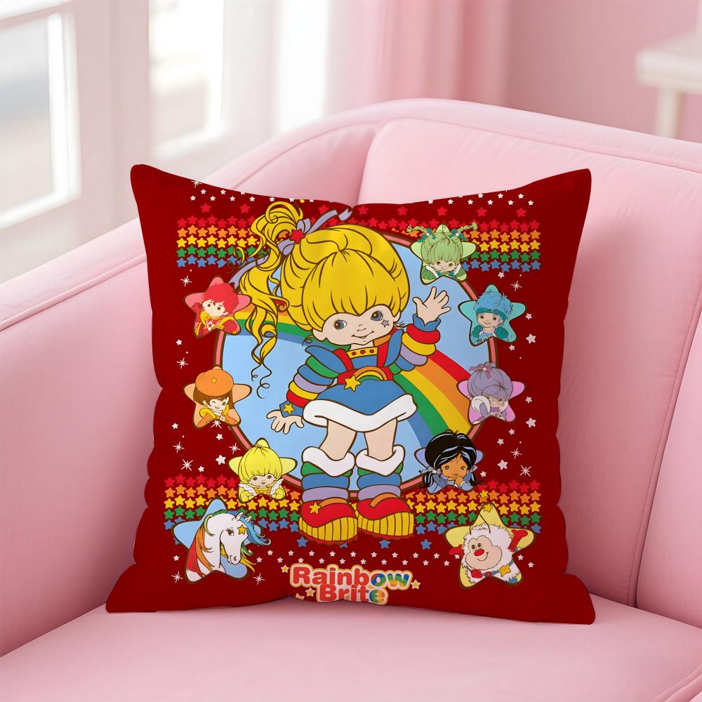 Cute R-Rainbow B-Brite Cushion Cover Comfortable Reversible Pillow Cover Ideal For Car Sofa Bedroom & Beyond
