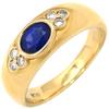 NON BRAND - Sapphire diamondRing Ring 18K Yellow Gold/sapphire #14(JP Size) Array