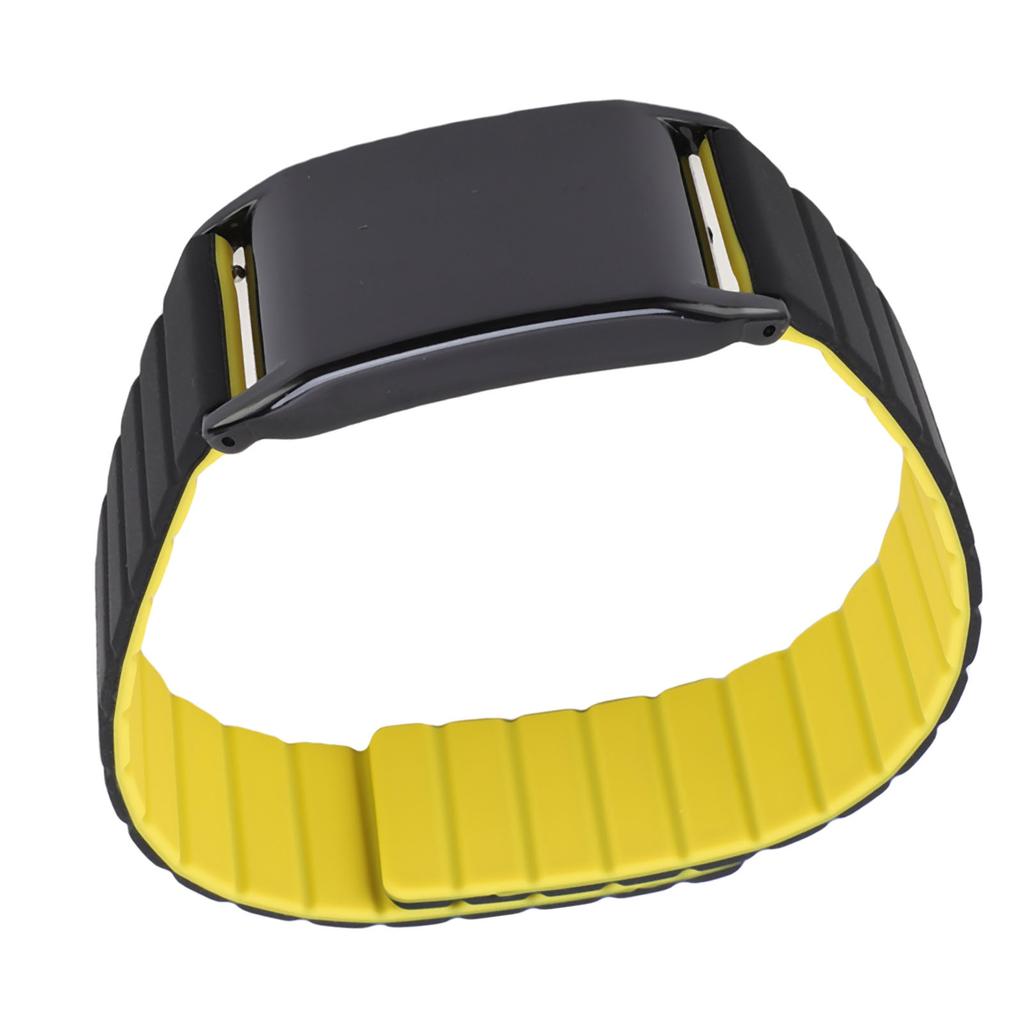 Magnetic Watch Band Replacement for WHOOP 4.0 Watch Adjustable Fitness Tracking Band Soft Skin Friendly Black Yellow
