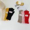 Acrylic Fibers Riding Split Finger Gloves Solid Color Women Gloves New Knitted Gloves
