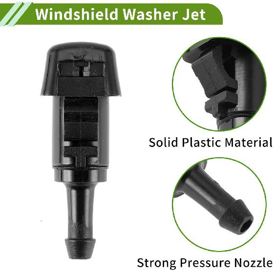 Windshield Washer Nozzle for Mitsubishi Eclipse 2006-2012 Black Front Windshield Spray Nozzles Wiper Spray Washer Jet Plastic 1 Set