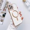 For IPhone 16 Solid Color Electroplated Magnetic Case for Apple 15 Promax All Inclusive 14pm with Lens Film