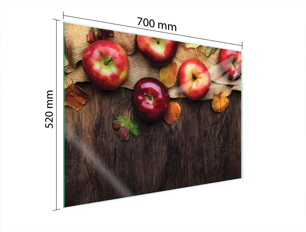SZKLANA PŁYTA OCHRONNA NA KUCHENKĘ 70x52 JABŁKA
