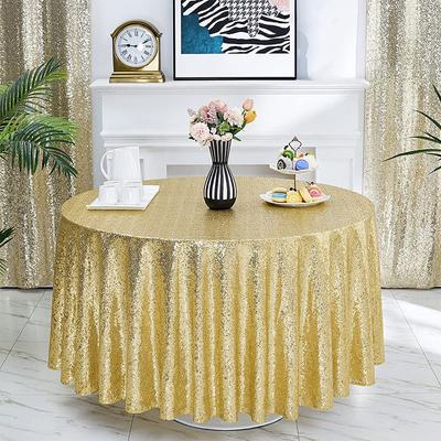 Geborduurde pailletten Tafelkleed Dineren Fotografie Rekwisieten Ronde glitterdecoraties