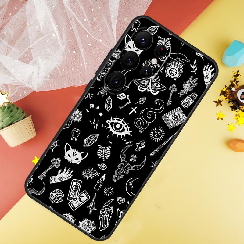 

Occult Witchcraft Moon Gothic Witch Phone Case For Samsung Galaxy S26 S25 Ultra S23 S21 S20 S22 S24 FE S10 Plus Cover Coque Galaxy S25 Plus