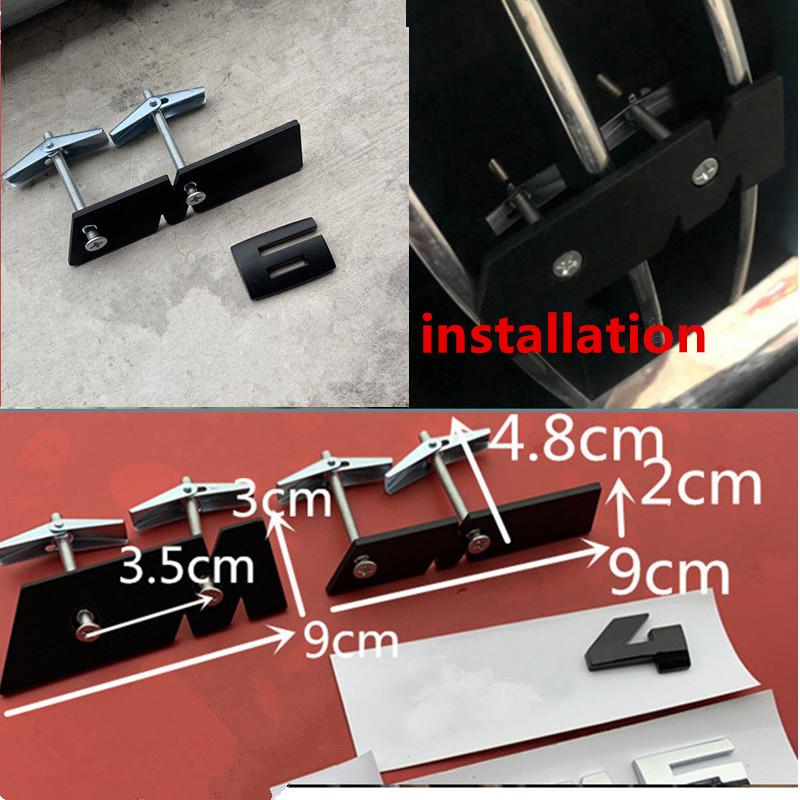 Front Grille Emblem Bracket Accessories for BMW M M1 M2 M3 M4 M5 M6 M7 M8 Logo Car Styling M Color Badge Sticker Black
