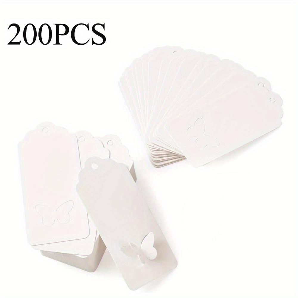 

200Pcs Tags Wave Top Edge Butterfly Wings Hollow Out Hangtags Wedding Party Gift Bags Gift Boxes Packaging Labels DIY Decoration белый