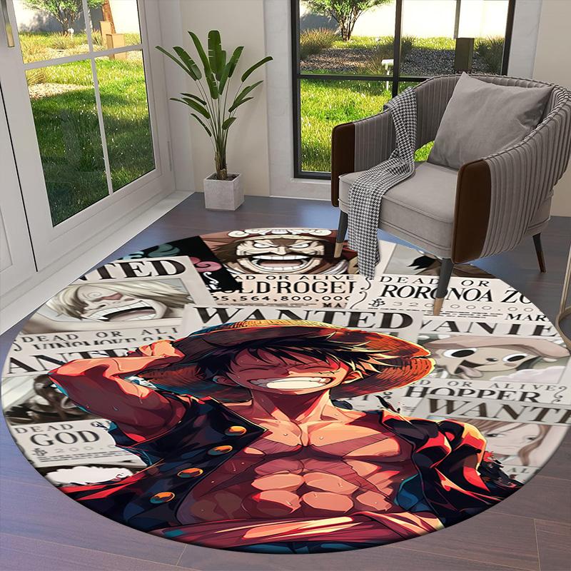 Luffy D Round Area Rug Carpet Rug For Living Room Bedroom Sofa Playroom Decor Nonslip Floor Mat