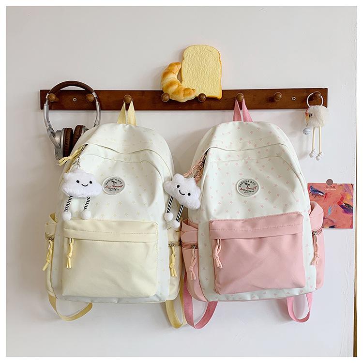 Schoolbag small fresh cute printed schoolbag women's new travel backpack elementary school junior high school girls backpack stars