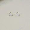 New Korean Sweet Cute Heart Stud Earrings for Women Girl Fashion Black Glaze Aesthetic Geometric Earrings Minimalist Jewelry Gif
