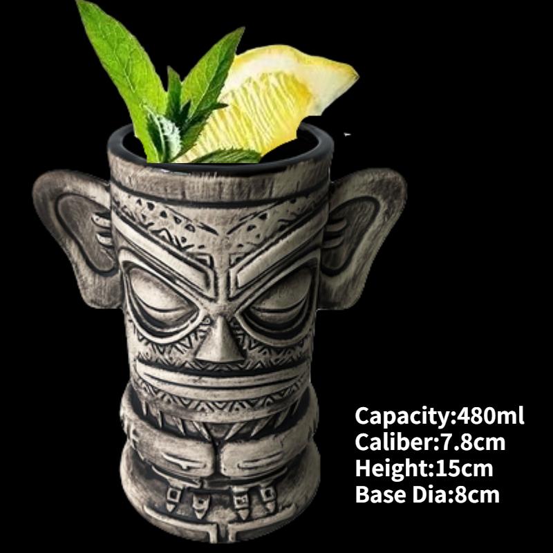 Tazza Tiki Tazze da Cocktail Hawaiane Tazza Divertente in Ceramica Creativa Tazze Tiki Tazza da Birra per Bevande Tazza da Vino Strumenti per Bar Regalo per Amici
