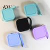 Soft Silicone Key Organizer Coin Pouch with Zipper And Wrist Strap, Square Shockproof Mini Change Holder Storage Bag, Lightweight Compact Purse