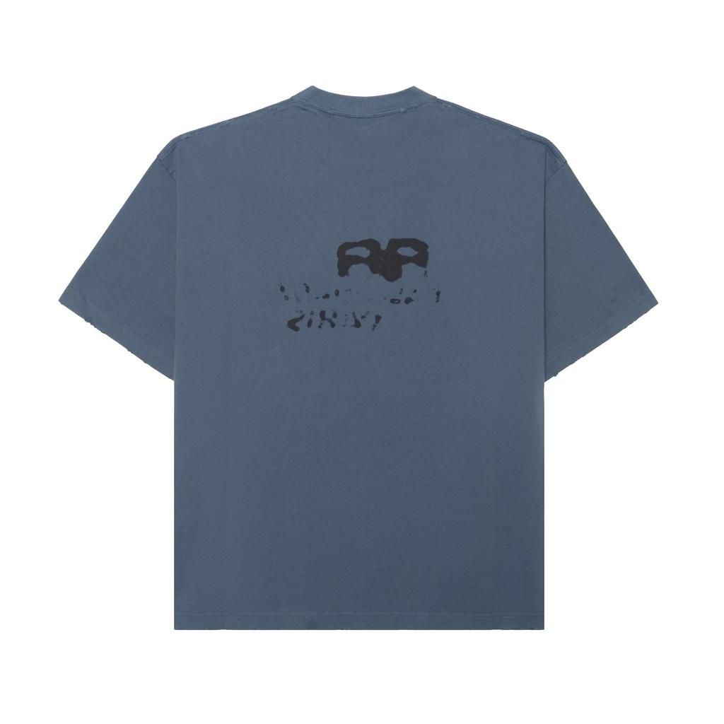 Balenciaga HAND DRAWN BB ICON SS23 T Shirt Regular Fit Men's Washed Blue/Black 612966TNVN44183