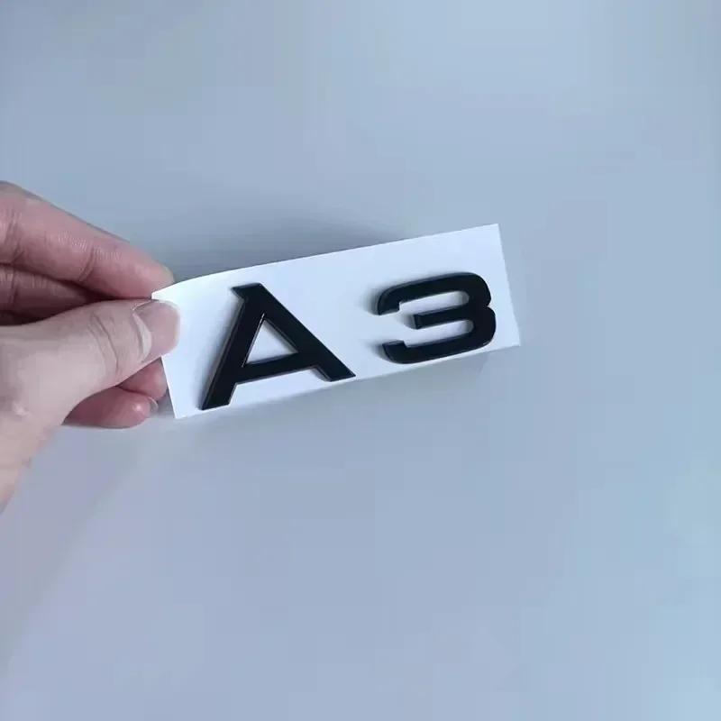 4 Ring Logo ABS Black Car Hood Front Bonnet Grill Rear Trunk Emblem Sticker A3 Mark Quarrto Emblem For 4HGFC A3 2010-now