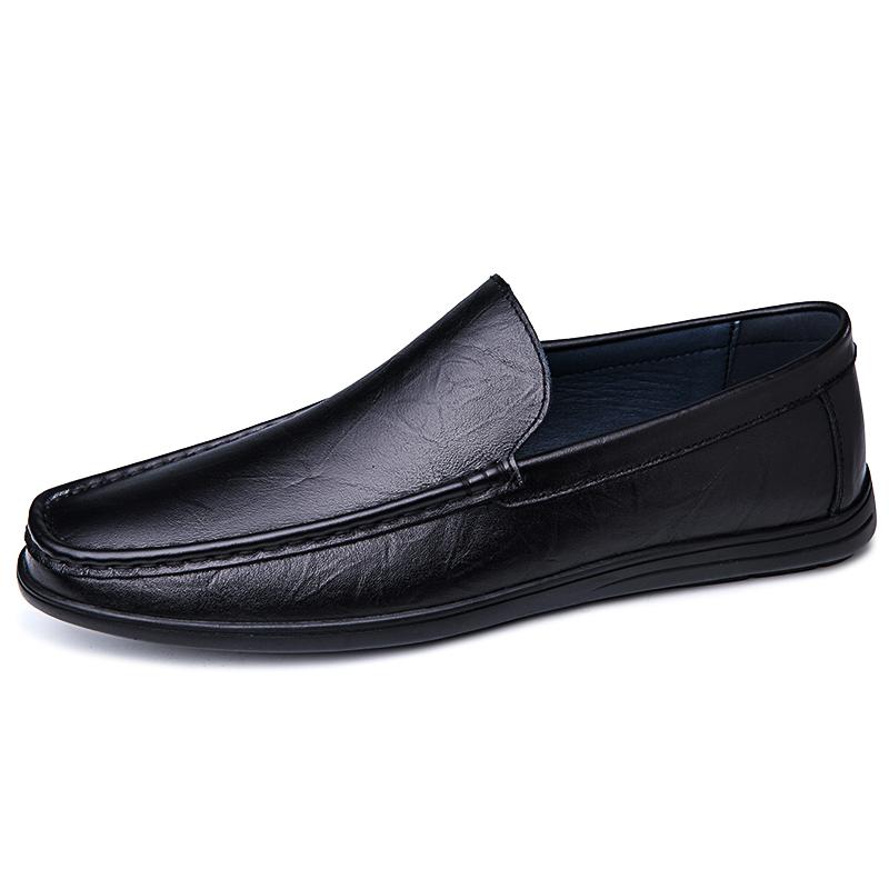 Fashion Genuine Leather Men's Loafers Handmade Slip on Flats Leisure Walk Male Casual Shoes Business Moccasins Versatile Driving Shoes
