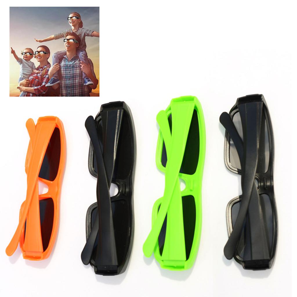 4 Pieces Total Solar Eclipse Glasses ABS Plastic Direct Sun Viewing Glasses Eye Protection Observation Glasses
