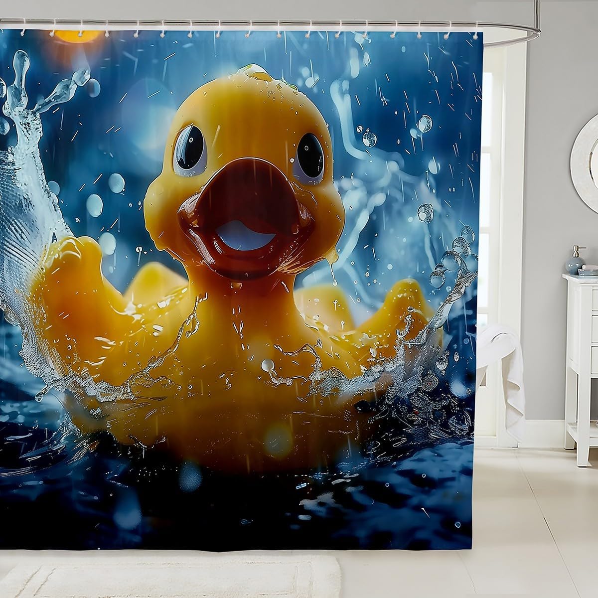 

Koi Fish Print Shower Curtain Japanese Style Bathroom Curtain, Summer Lotus Floral Bath Curtain Leaves Shower Curtain Set W60H190(CM)-1 Pcs