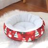 Soft Polyester Circular Christmas Pet Bed Warm Winter Bed for Small/Medium DogsPlush Cushioning,Perfect Christmas Gift for Pets