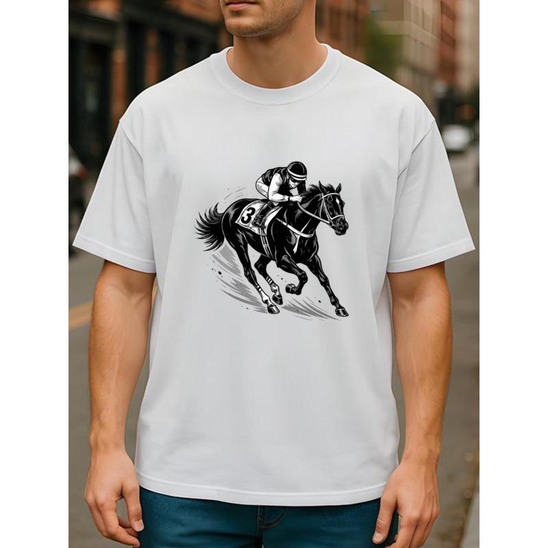 European Size Athletic Apparel for Horse Racing Featuring a Black And White Design, Ideal for Competitive Training. This Casual for Sports Top
