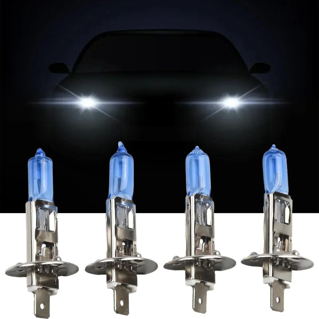 4pcs H1 Halogen Headlight White-Light Lamp High/Low Beam 12V DC 6000K Bulb 55W 2000LM Lumens Car Lights White Light