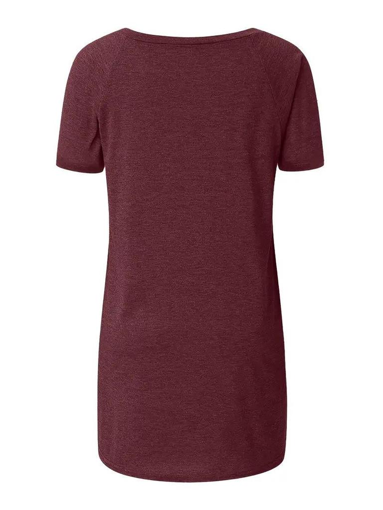 Women's V-Neck Swallowtail Short-Sleeved T-Shirt Set - 3 Pieces, Daily Casual Wear