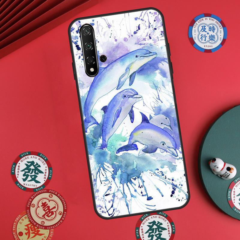 Ocean Dolphin For Huawei Nova Y73 Y72 Y61 Y91 Y90 Y70 Y60 12s 12i 11i 8i 9 10 SE P60 Pro P30 P40 Lite Case