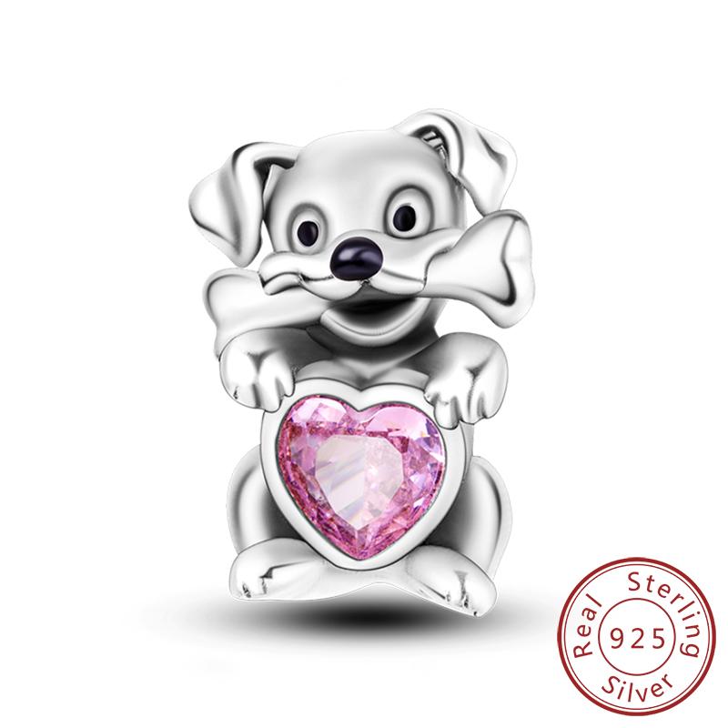 Charms Passen Original Armband Kupfer Charms Perlen Katze Hund Tier Herz Anhänger Für Frauen Schmuckherstellung Geschenk