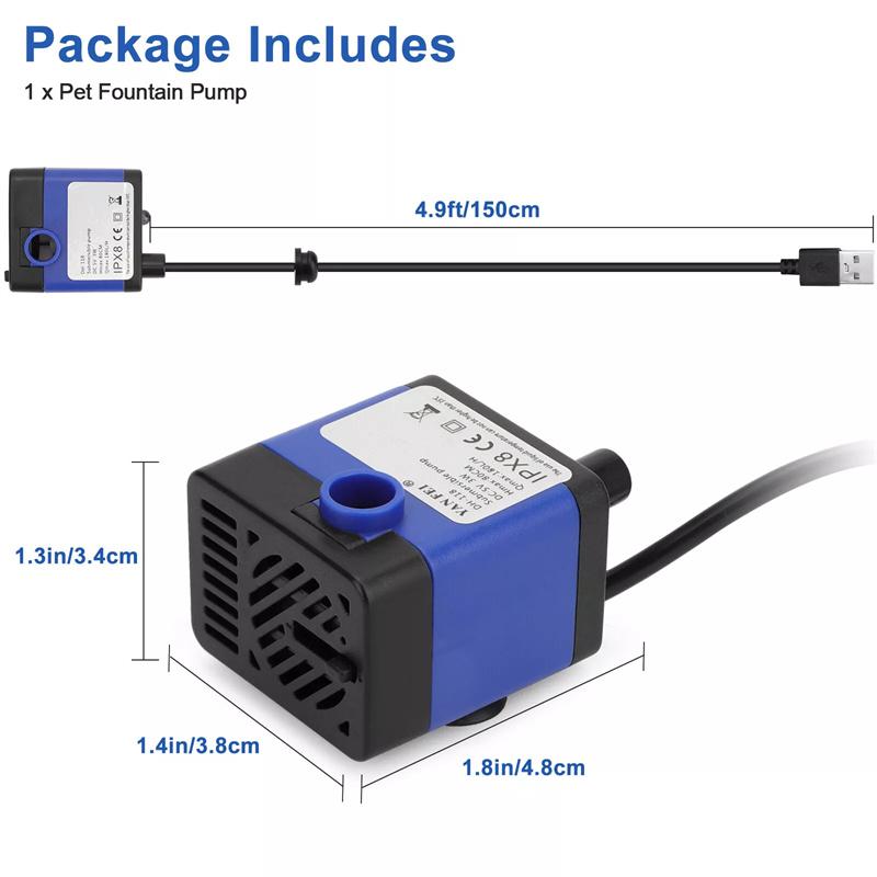 Dc 5V Usb Mini Submersible Water Pump For Pet Fountain, Aquarium Fish Tank, Pond, Fountain, Hydroponics