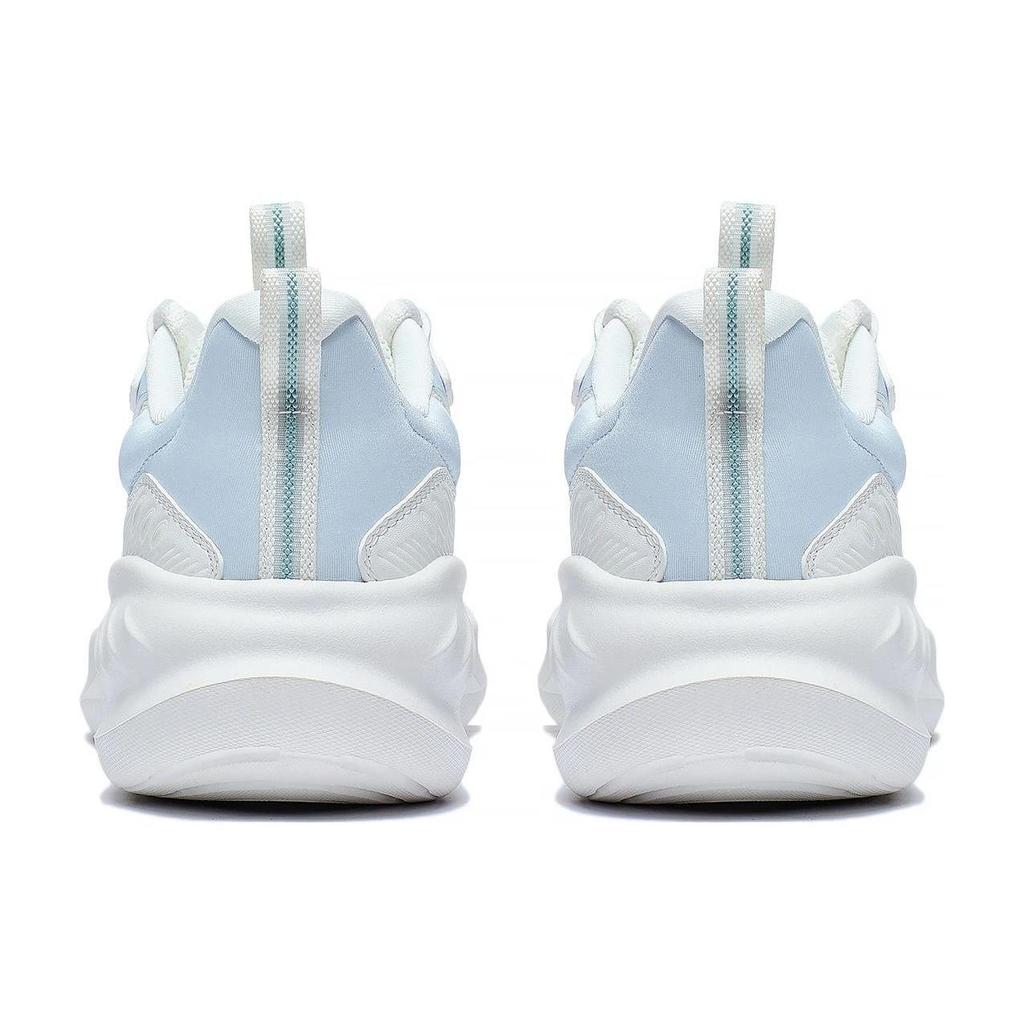 Li Ning Easy Fit Fle Cushioning Abrasion Resistant Breathable Low top Casual Running Shoes Women's White Blue ARST074-3