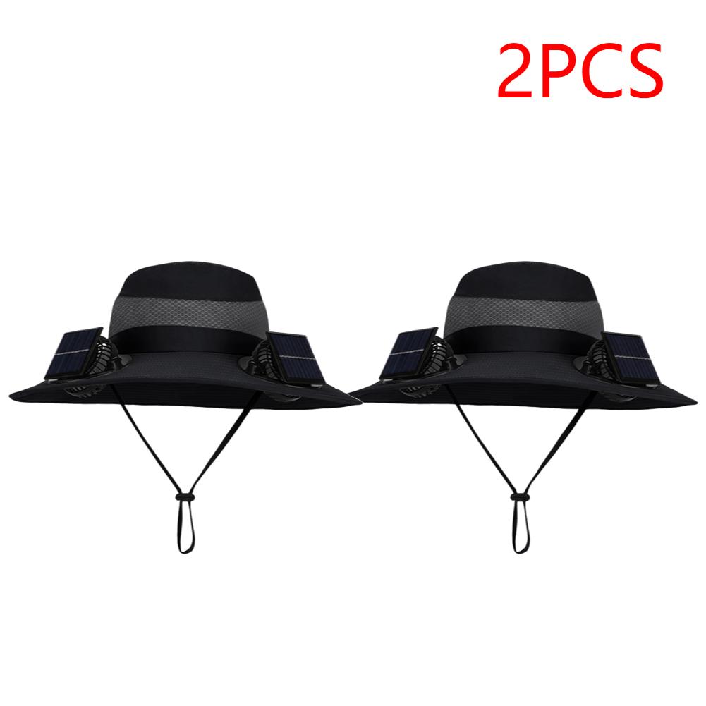 Wide Brim Solar Fan Hat Detachable Solar-Powered Fan UV Resistant Summer Outdoor Hiking Fishing Sun Hat Portable Chargeable Caps