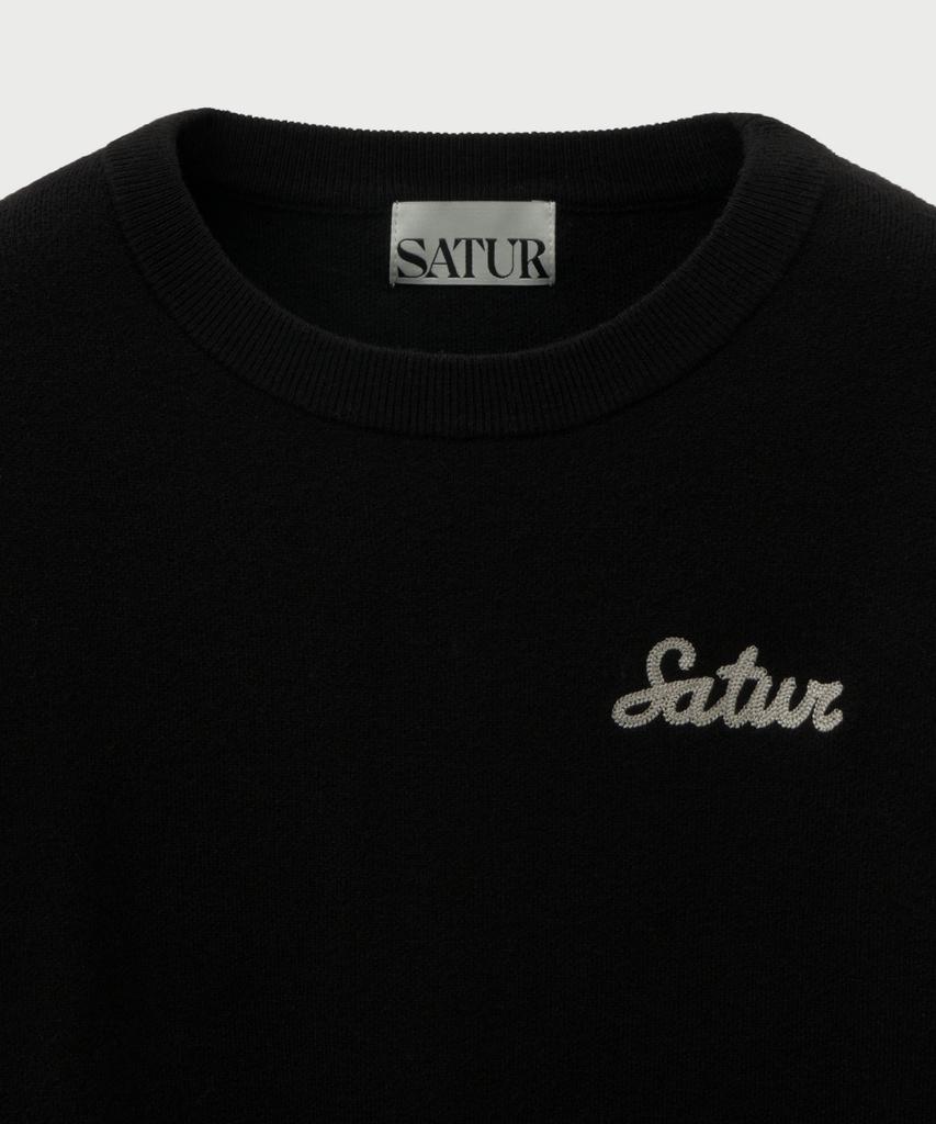 Seteo (W) Outline Basic Crew Neck Knit Black